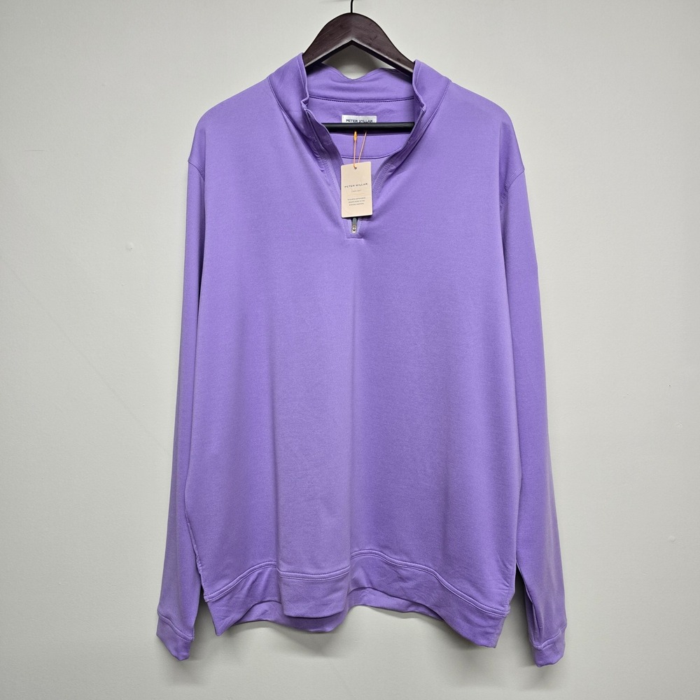 Peter Millar Crown Sport Pullover Mens XL Purple Quarter Zip Golf Preppy